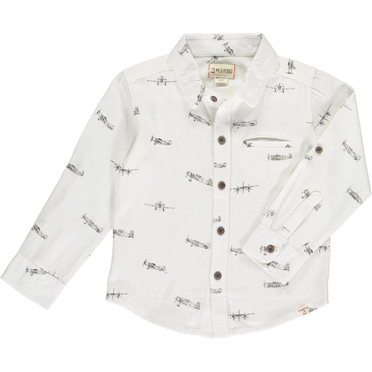Atwood Woven Shirt: Aviation Printed