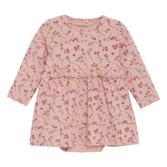 Misty Rose Scattered Flowers Baby Dress