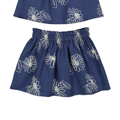 Porcelain Blue Linen Skirt