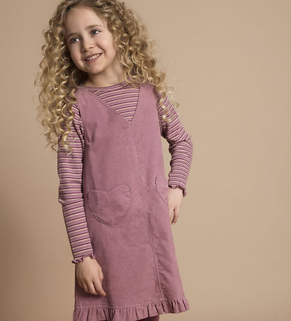 Nostalgia Rose Corduroy Overall Dress
