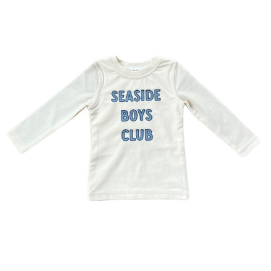 Boy’s Long Sleeve Rash Guard Swim Shirt: Seaside Boys Club
