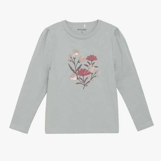 Puritan Grey Whimsy Flower Tee