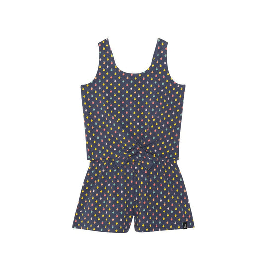 Polka Dot Knotted Sleeveless Jumpsuit