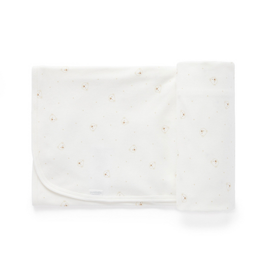 Organic Cotton Swaddle- Vanilla Bear