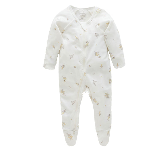 Organic Zip Growsuit- Wattle Bee