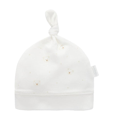 Organic Knot Hat- Vanilla Bear