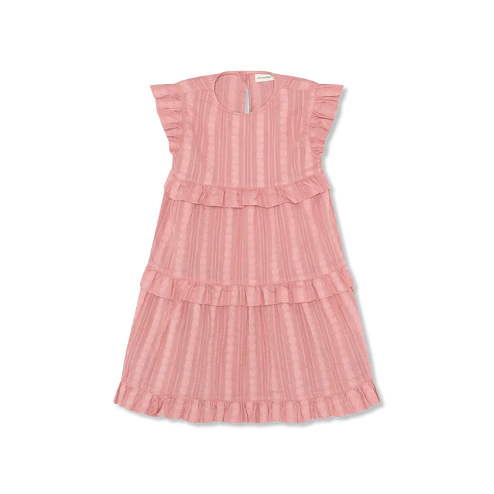 Rosette Tiered Organic Cotton Dress
