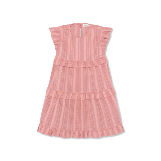 Rosette Tiered Organic Cotton Dress