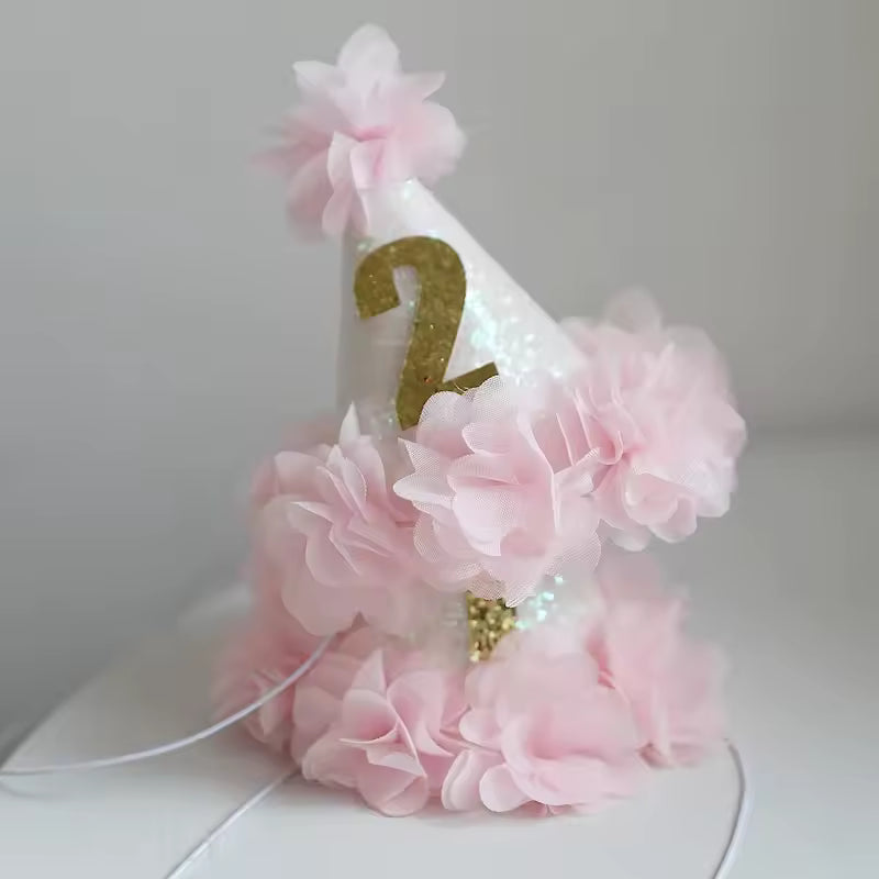 White Glitter Party Hat