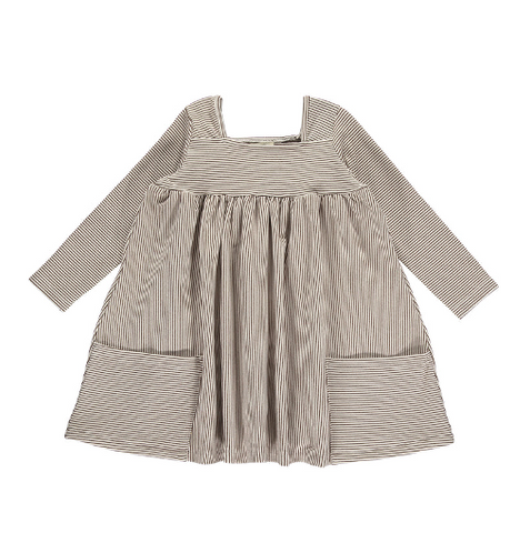 Rylie Dress: Cream and Plum