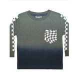 L/S Check Pocket Tee: Olive