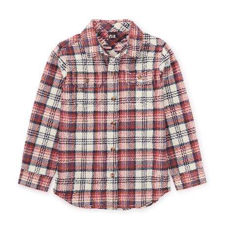 Flannel Button Up Shirt: Bon Plaid