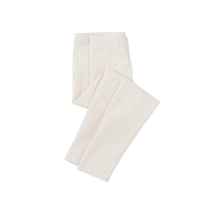 Metallic Stripe Baby Leggings: Chalk
