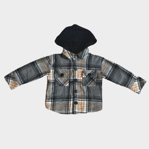 Hooded Shacket: Dark Gray