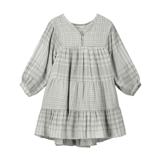 Tiered dress: Cream Plaid