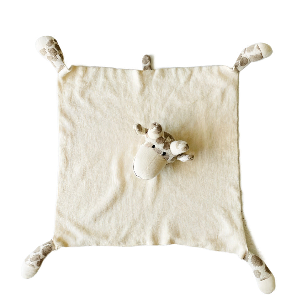 Giraffe - Organic Baby Lovey Security Blanket Cuddle Cloth: Natural