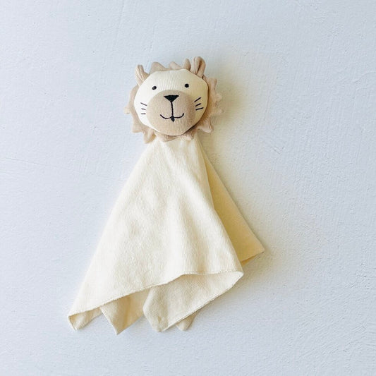 Lion - Organic Baby Lovey Security Blanket Cuddle Cloth Color: Natural