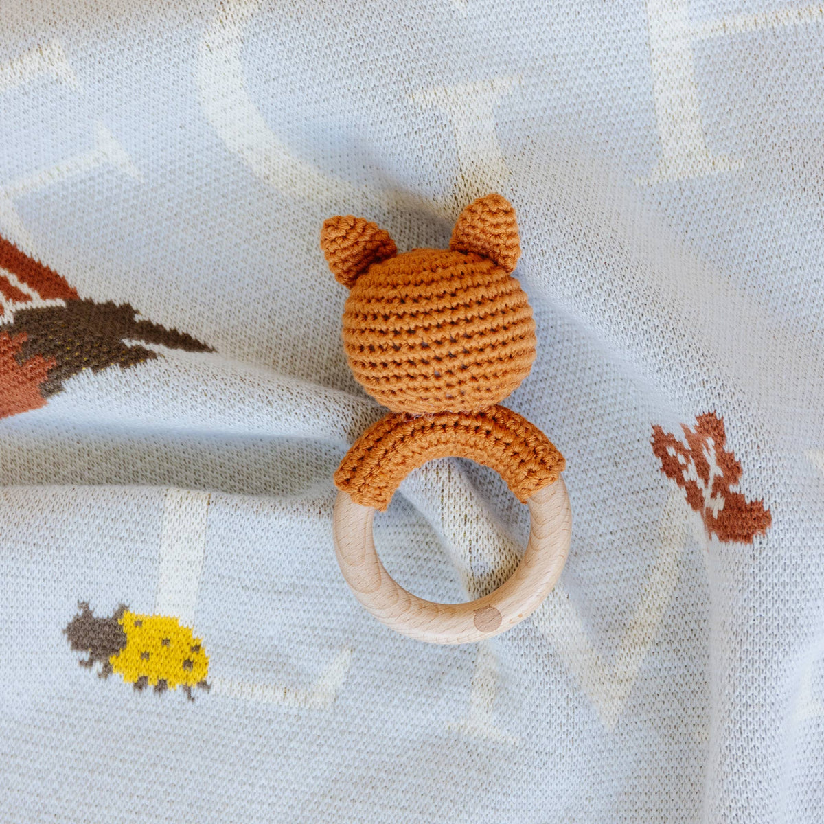 Organic Fox Crochet Teether