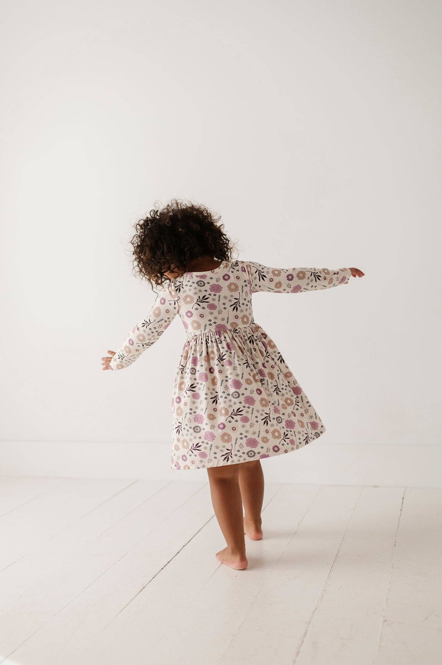 Bamboo Henley Dress - Winter Floral