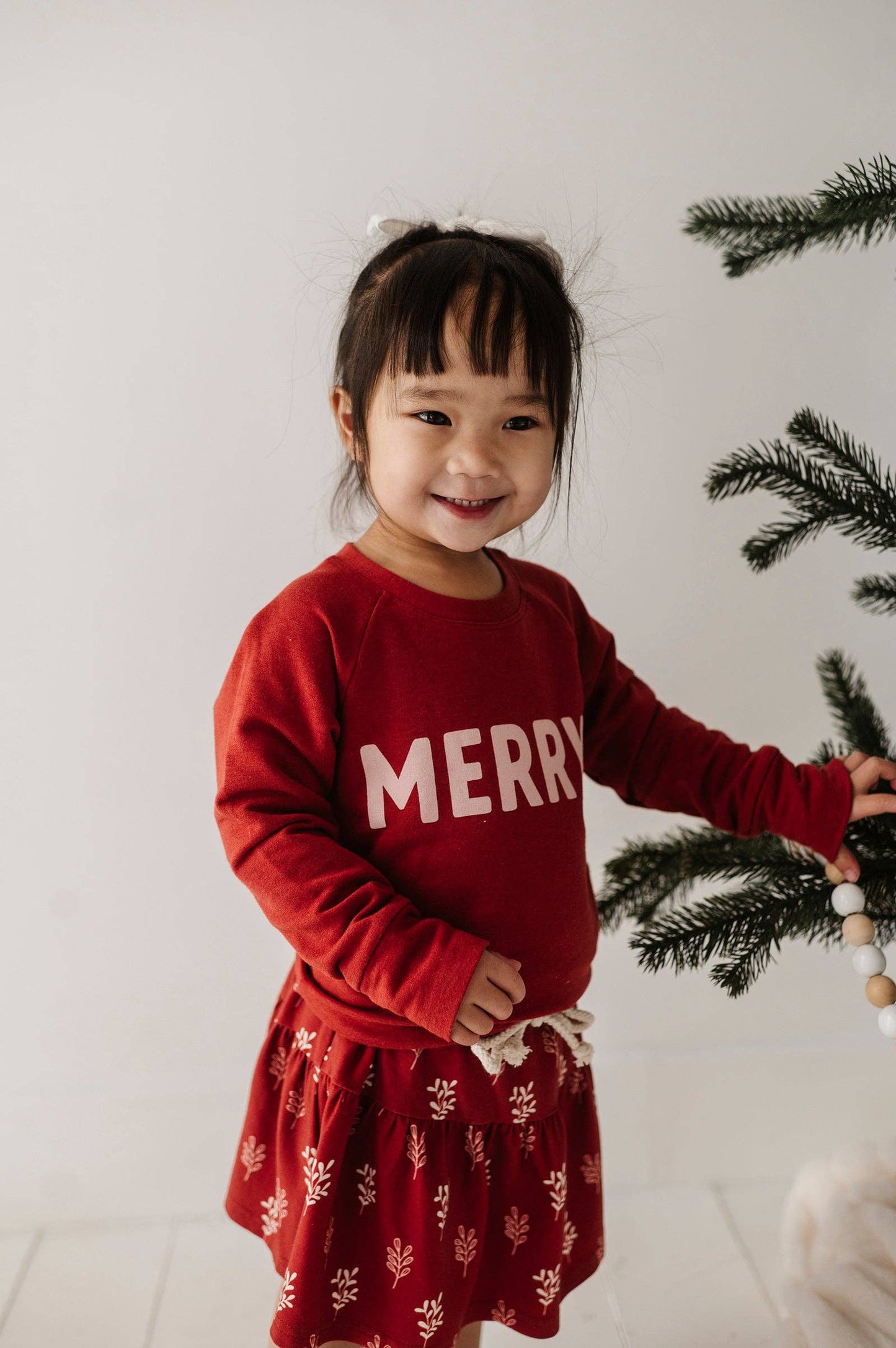 Raglan Sweatshirt- Merry in Berry Red
