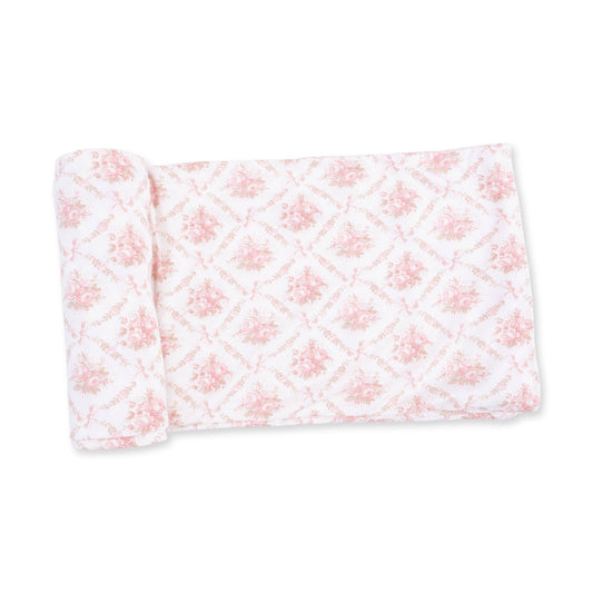 Rose Bow Lattice Swaddle Blanket