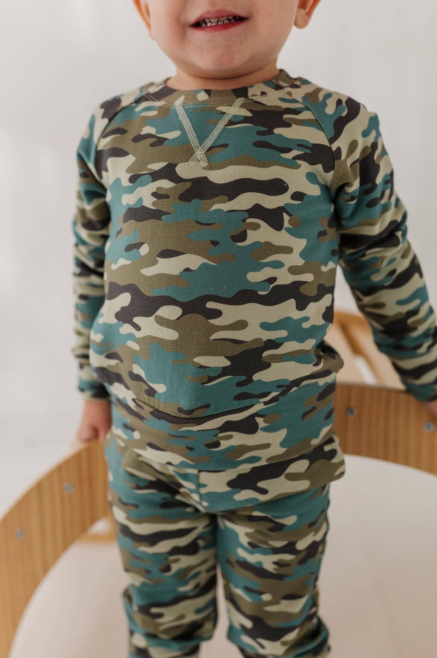 Camouflage Bamboo Cotton Raglan Sweatshirt