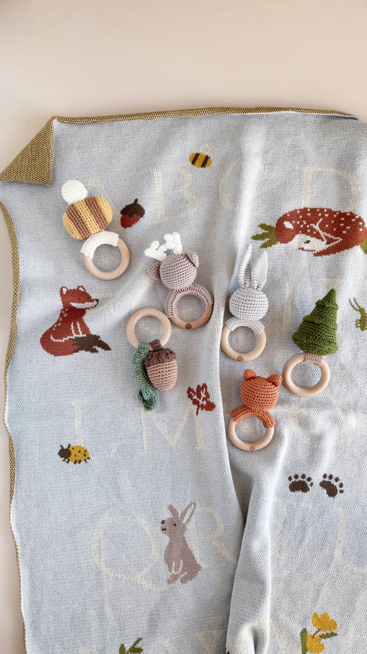 Organic Fox Crochet Teether