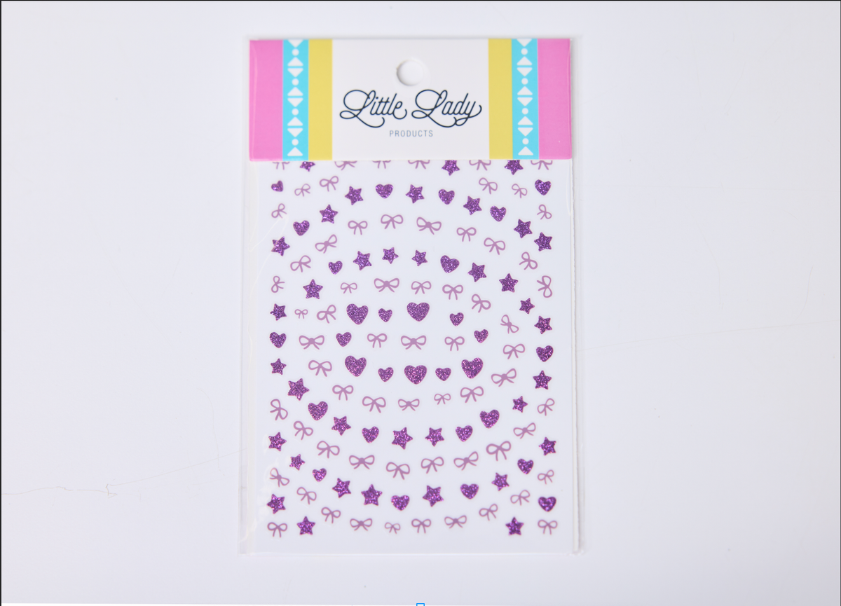 Purple Glitter Nail Stickers