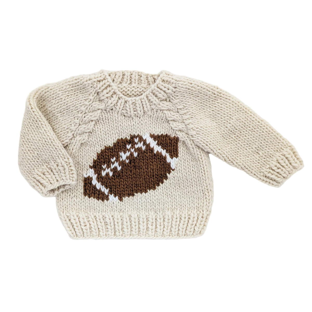 Natural Football Knitted Cardigan