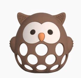 3D Owl Silicone Teether- Chocolate