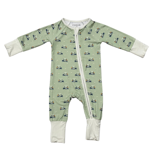 Golf Carts Long Sleeve Zip Convertible Romper