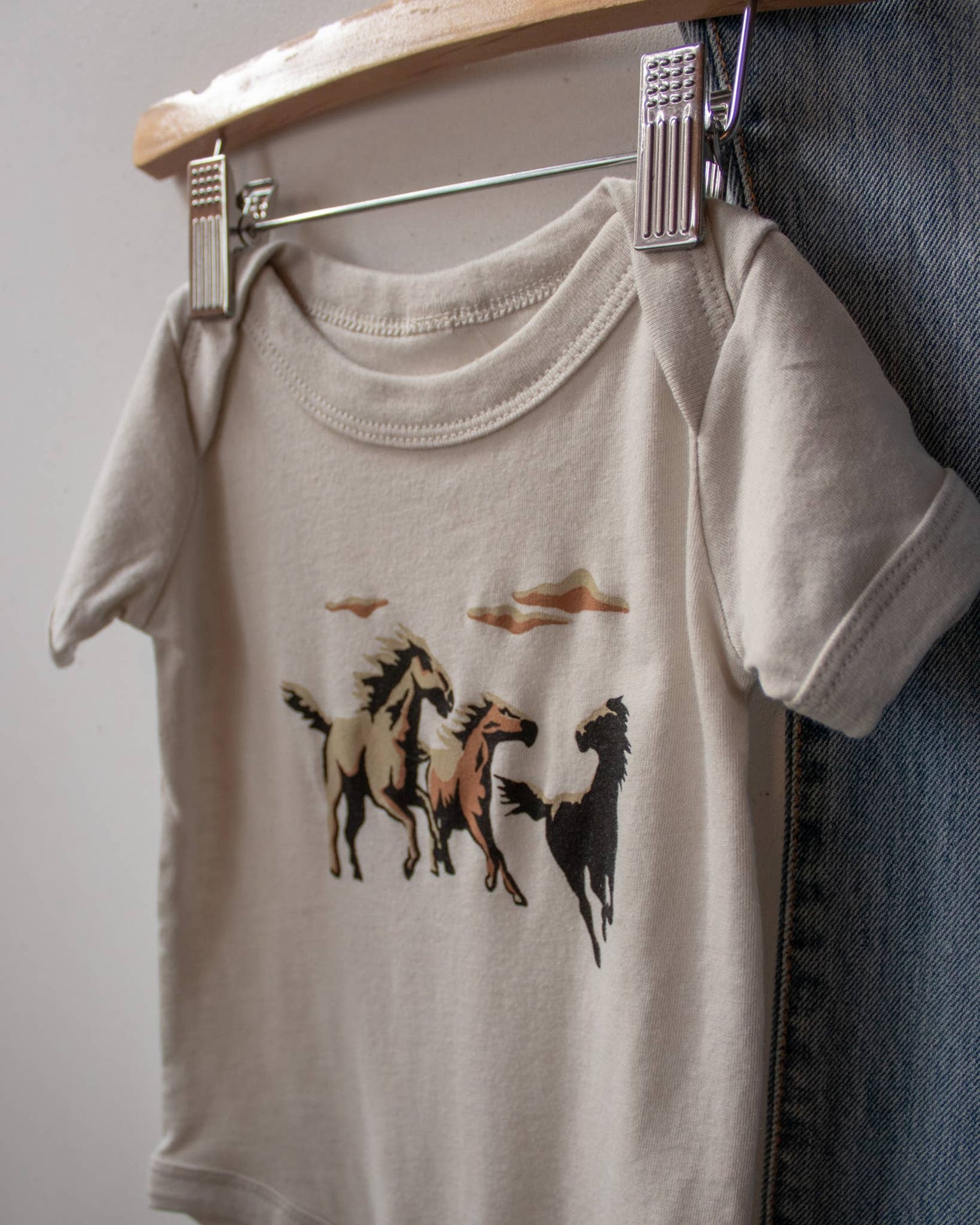 Wild Horses Western Baby Onesie