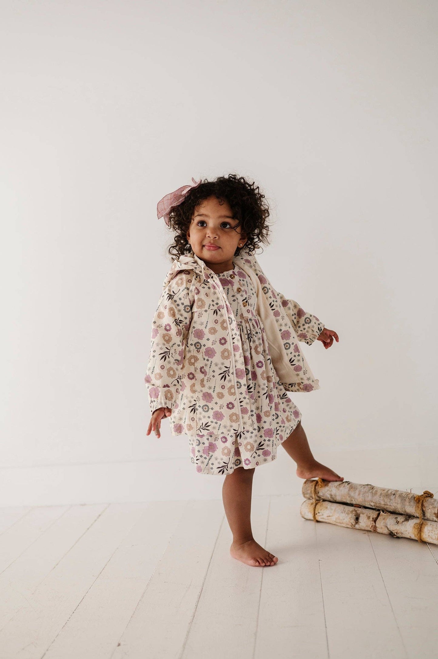 Bamboo Henley Dress - Winter Floral