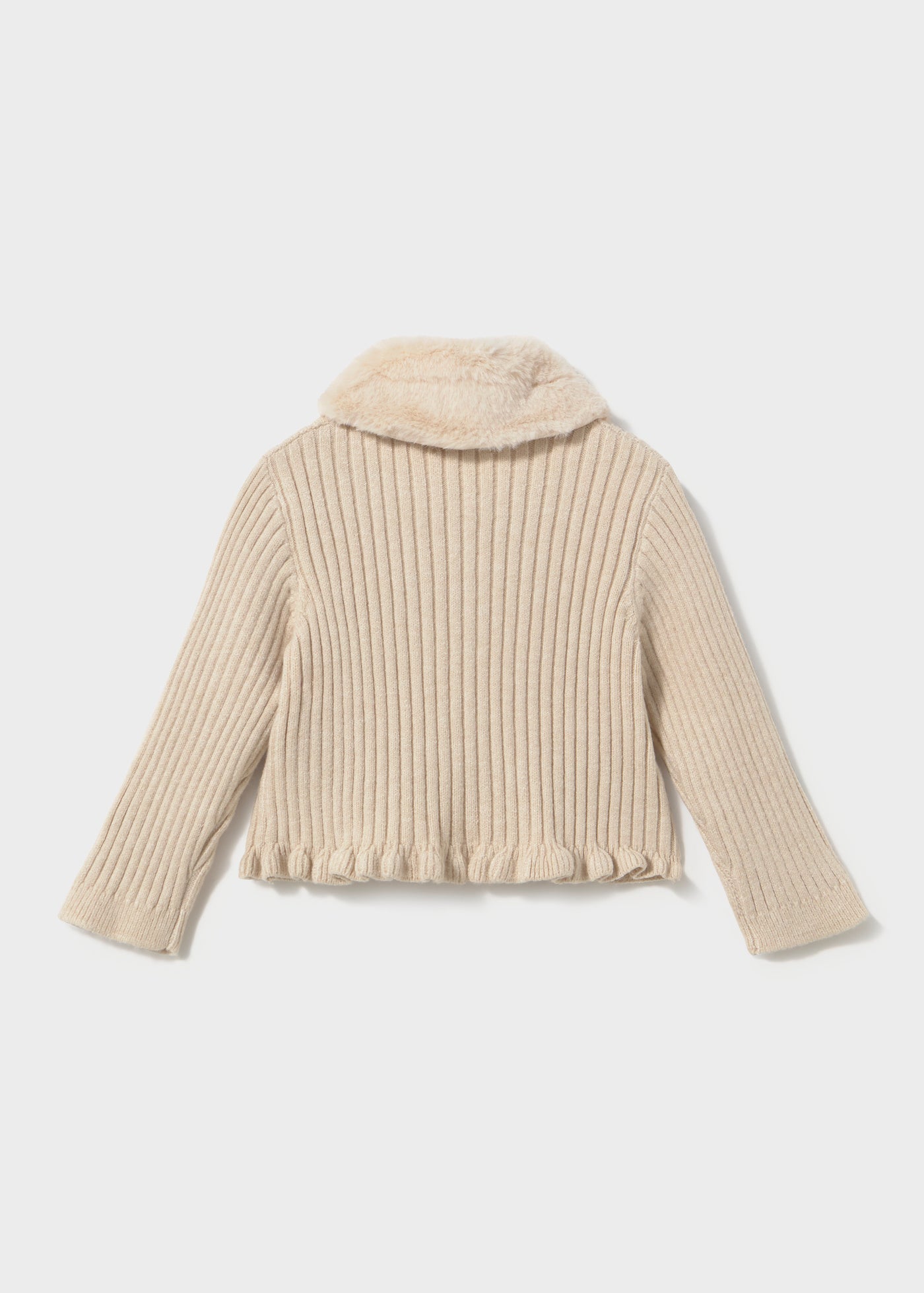 Baby Cardigan with Faux Fur Collar
