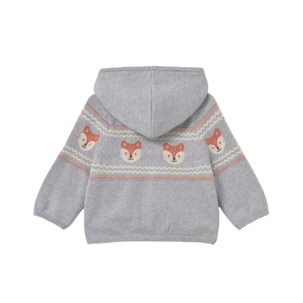 Baby Knit Zip-Up Sweatshirt With Teddy Bears