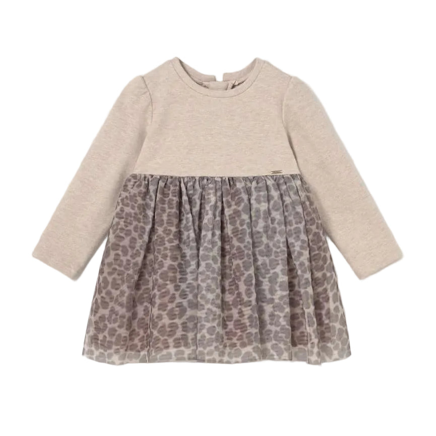 Cheetah Knit Tulle Dress
