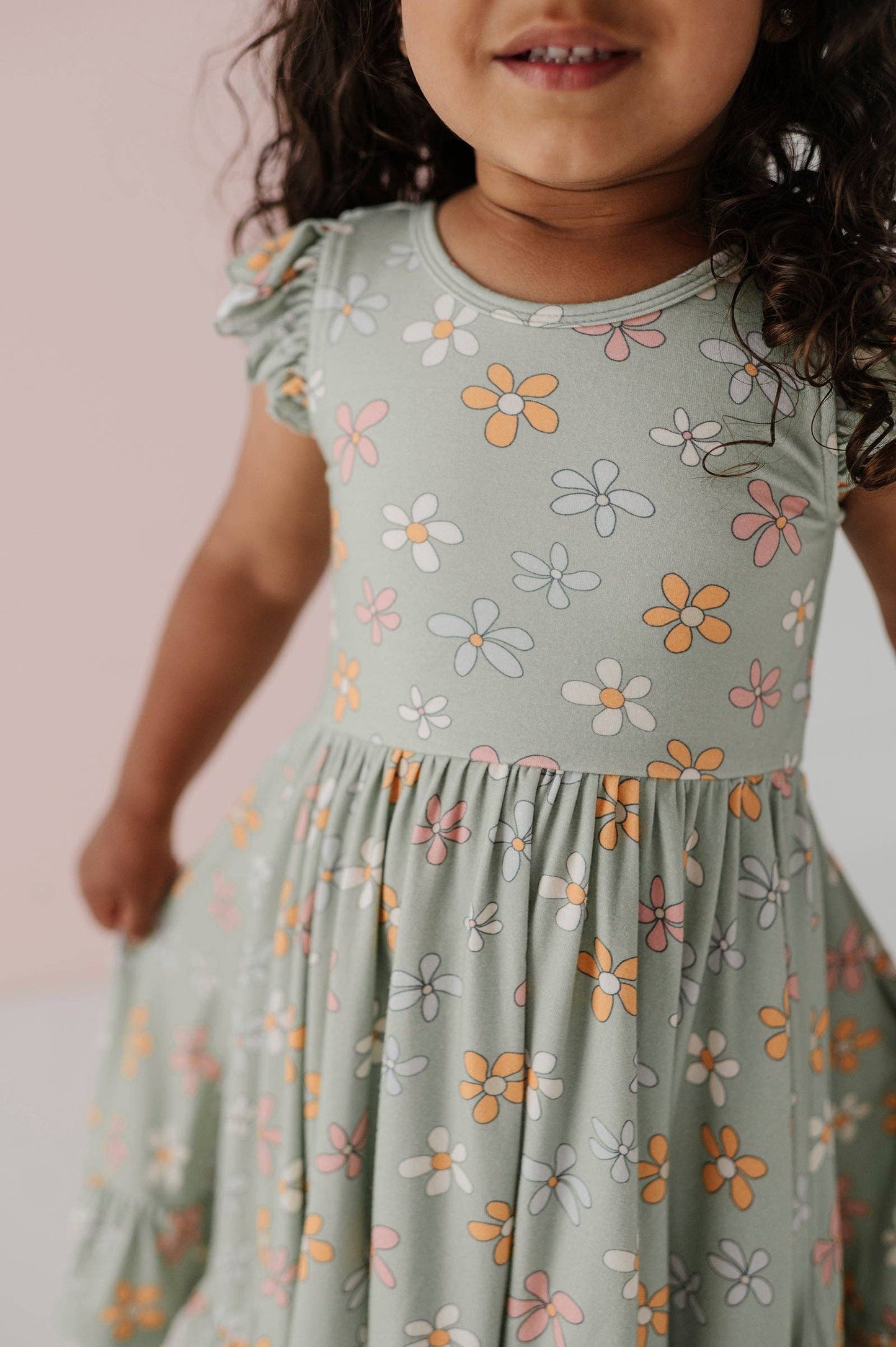 Sketched Daisy Sleeveless Twirl Dress