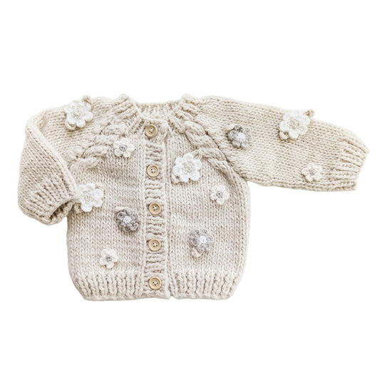 Natural Flower Knitted Cardigan