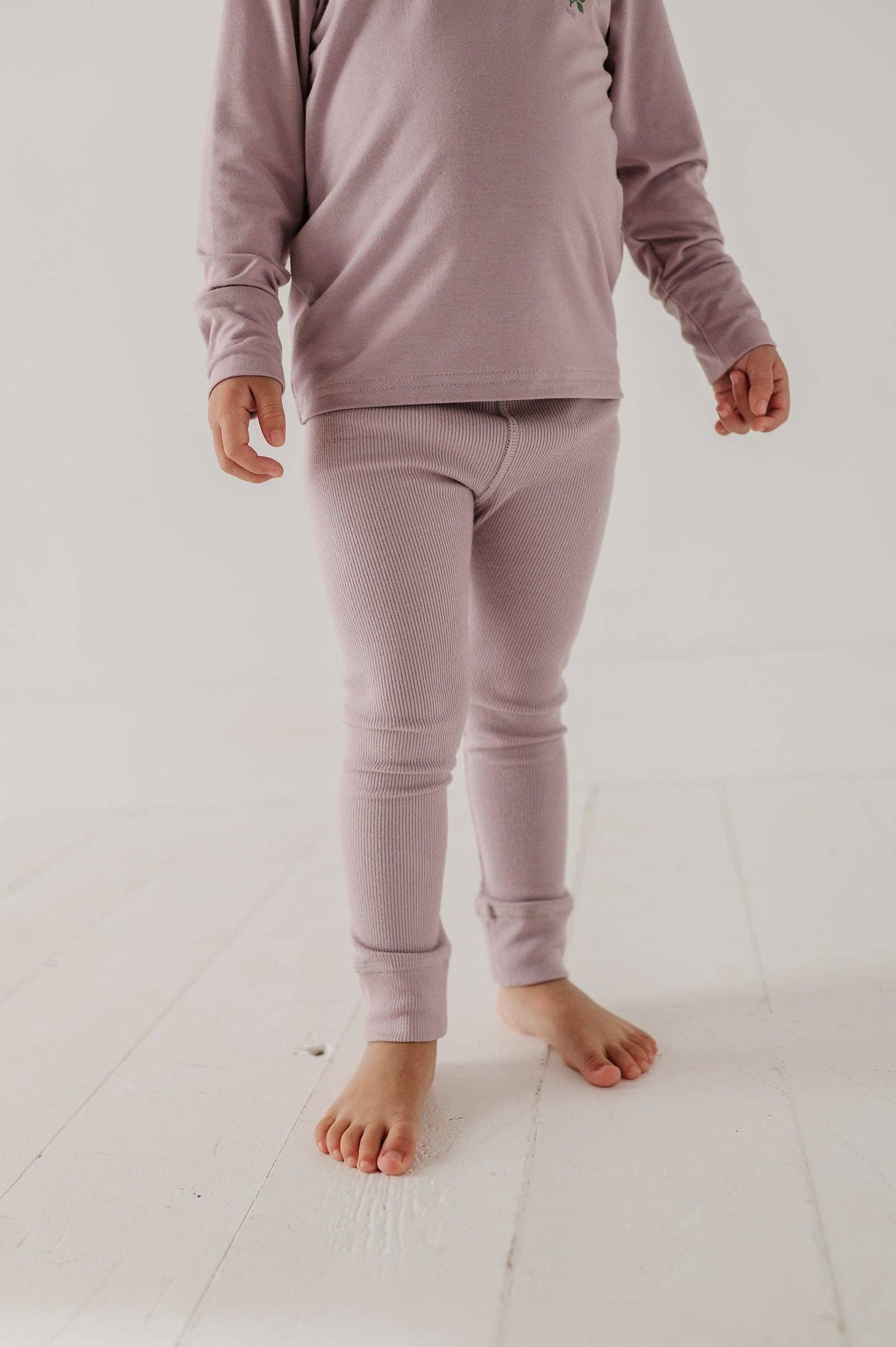 Ribbed Bamboo Baby Leggings -Lavender Cloud