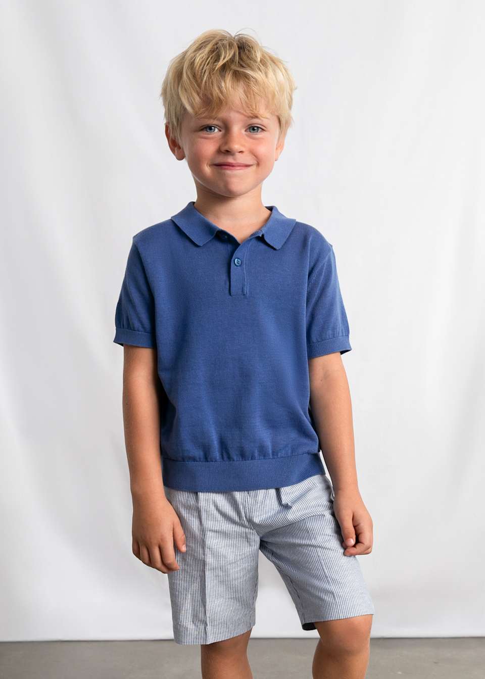 Indigo Stripes Linen Shorts