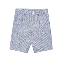 Indigo Stripes Linen Shorts