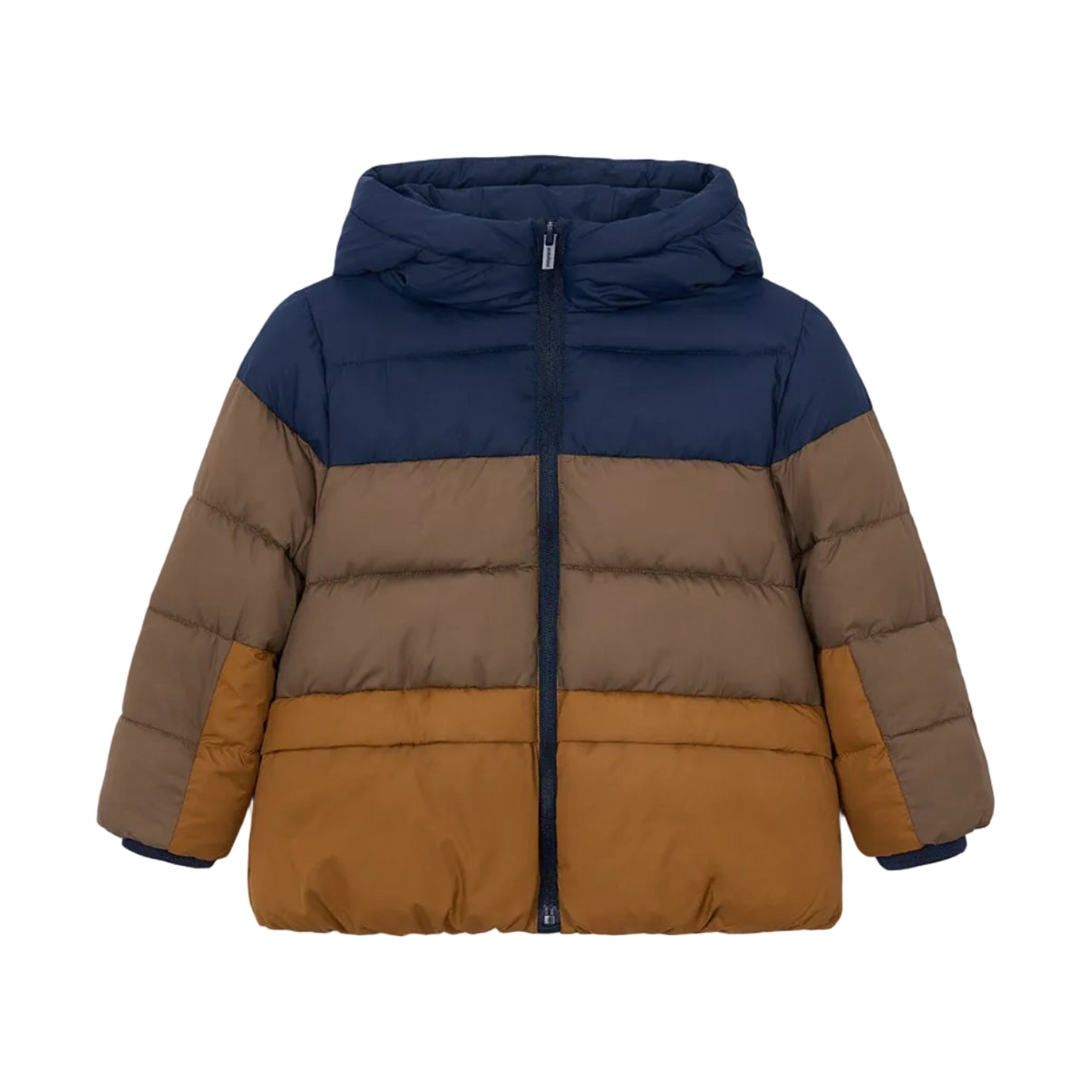 Boy Mixed Fabric Puffer Jacket