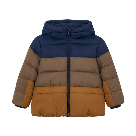 Boy Mixed Fabric Puffer Jacket