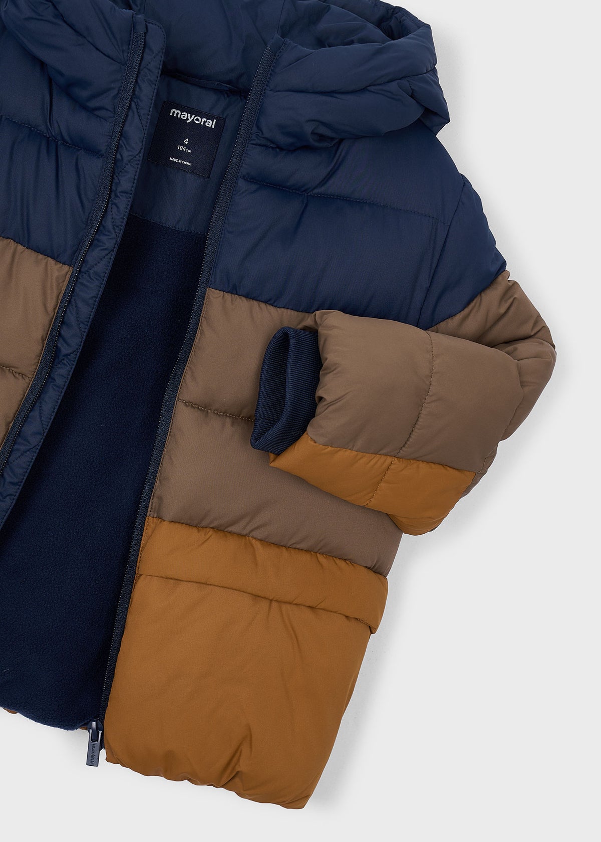 Boy Mixed Fabric Puffer Jacket