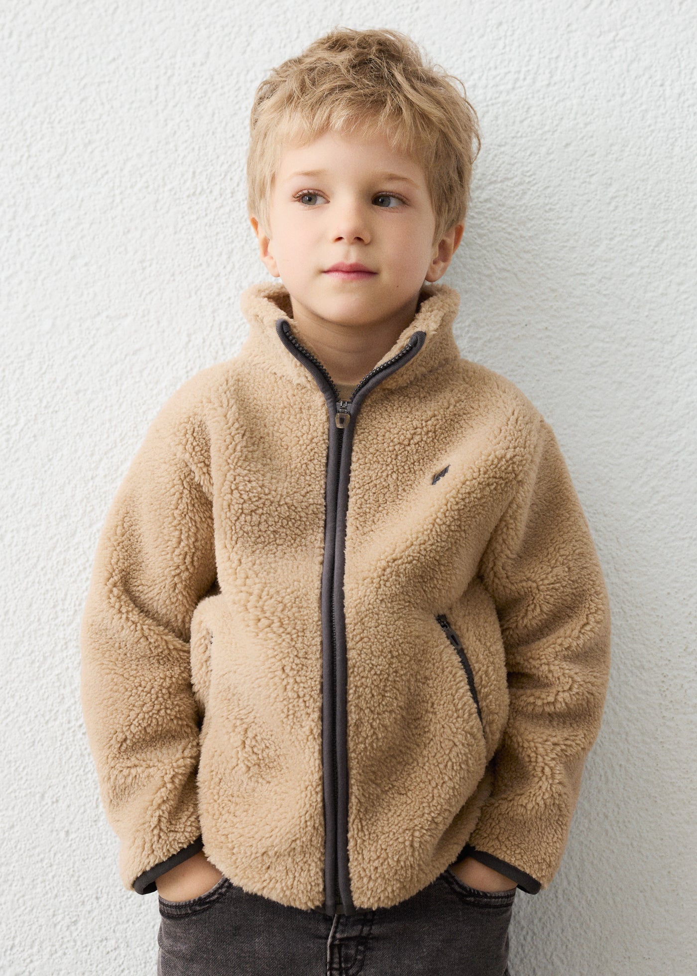 Boy Sherpa Zip-Up Sweatshirt