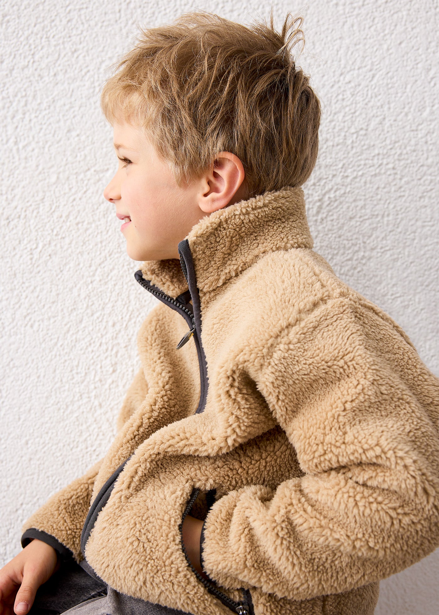 Boy Sherpa Zip-Up Sweatshirt