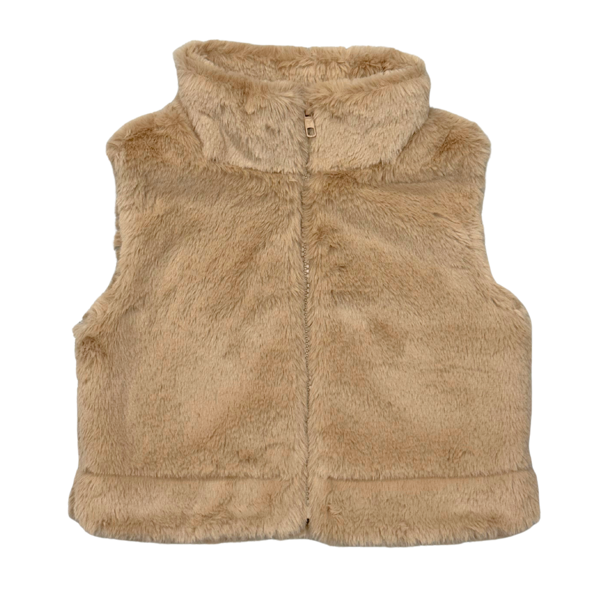 Beige Faux Fur Vest