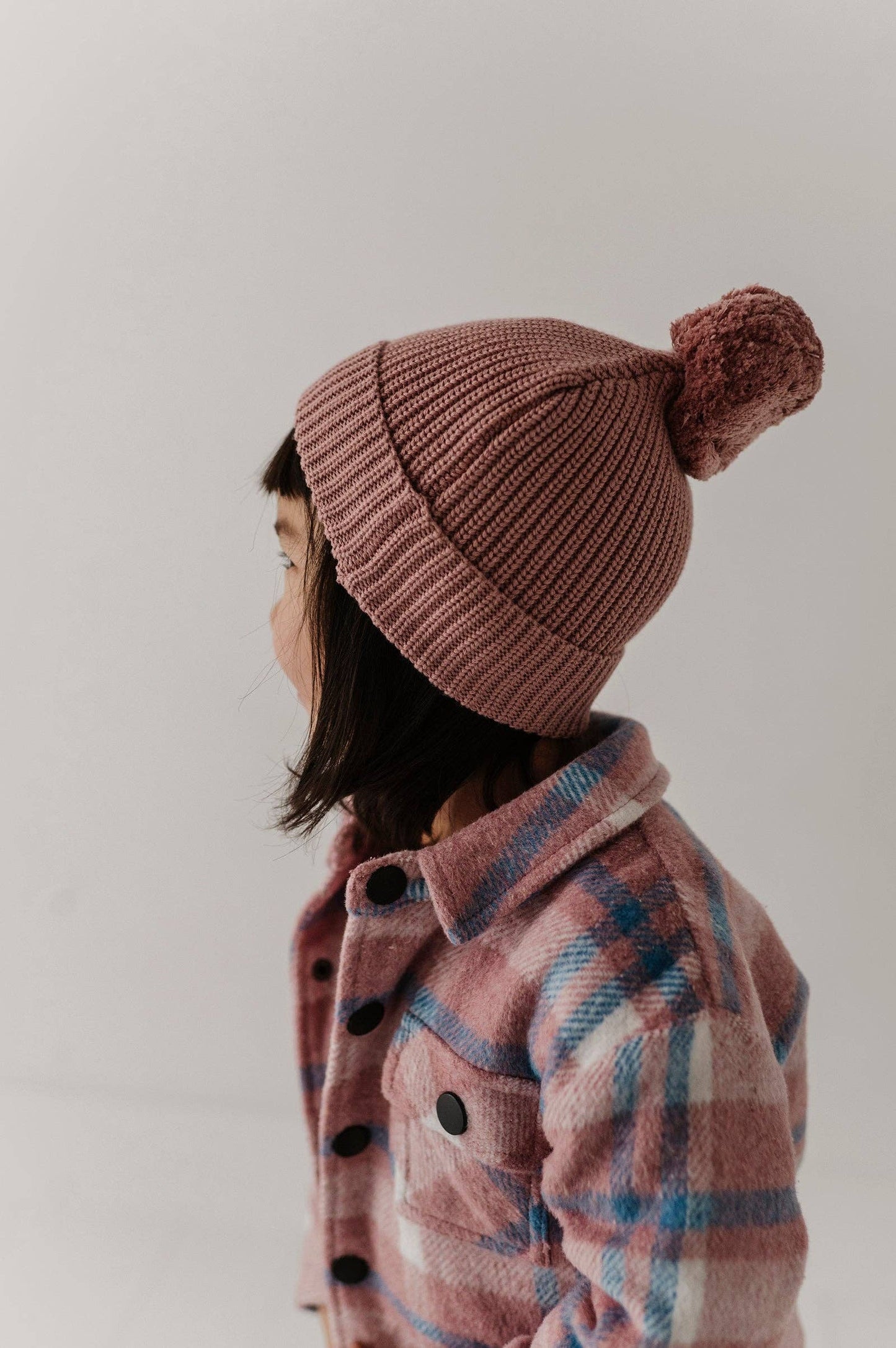 Rose Knit Pom Hat