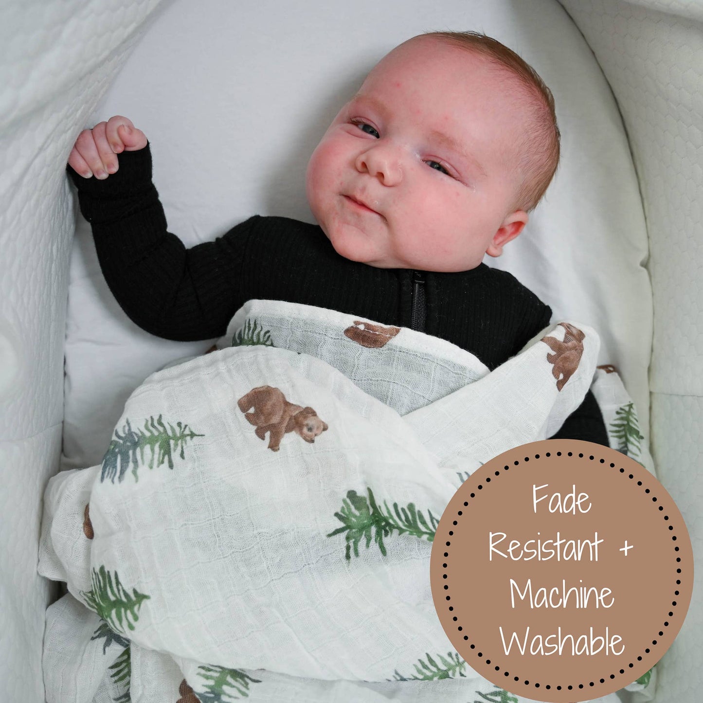 Bear Cub Baby Muslin Swaddle Blanket