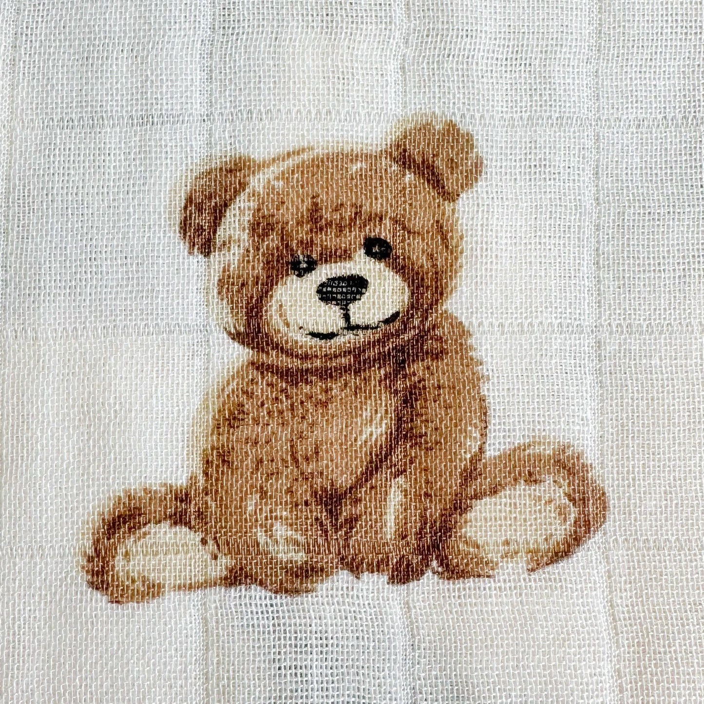 Bamboo Muslin Swaddle Blanket- Teddy Bear